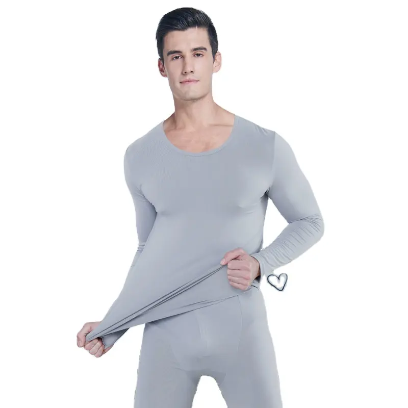 ODM mens base layer round Neck long sleeve and long johns Thermal Underwear with brushed inner wear