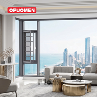 Ventana de Aluminio Abatible Minimalista de Alto Rendimiento con Doble Acristalamiento Low-E