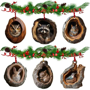 Calendario de Adviento con Decoración de Animales para el Árbol de Navidad, Adornos Acrílicos de Dibujos Animados, Caja Sorpresa con Cuenta Regresiva para las Fiestas - Product Image 3