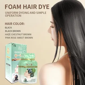 Customized OEM Private Label No Ammonia Permanent Cover Grey White 4 Colors Plant Bubble Hair Color Dye Cream Sachets