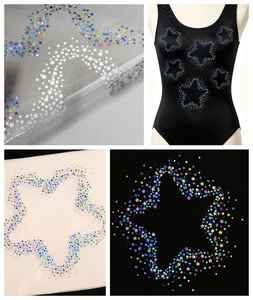Nouveau motif de transfert de paillettes thermocollantes Sparkle <span class=keywords><strong>GRS</strong></span>, design personnalisé de transfert de cristaux brillants pour chemises, justaucorps, <span class=keywords><strong>gymnastique</strong></span> et autres vêtements de sport - Product Image 1