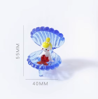 Figurines d'animaux en verre faites à la main, ornements en verre de créatures marines pour micro-paysages, décoration intérieure, cadeau artisanal, vente en gros