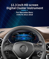 Upgrade Panel Instrumen Mobil untuk Mercedes Benz Kelas A W176 2012-2018 LCD Cluster Speedometer Tachometer