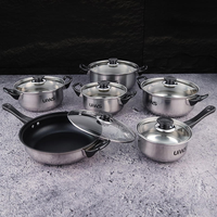 Batterie de cuisine écologique en acier inoxydable Panelas – Ensemble de 12 casseroles et marmites pour cuisinière à induction