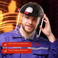 Écran intégral en PVC PC transparent industriel Visière de protection de sécurité sur le toit jaune Visière de protection pour casque Visière faciale