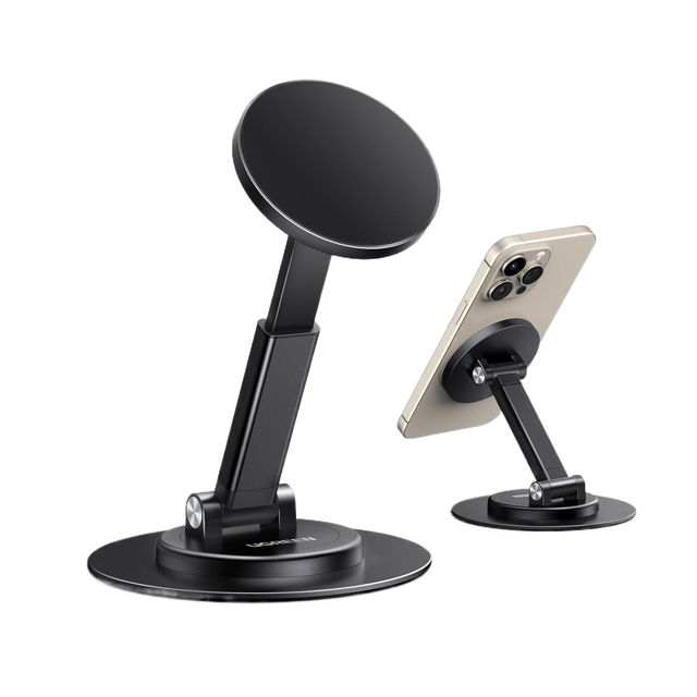 Magnetic Phone Stand for MagSafe, Height Adjustable Phone Stand for Desk with 360 Rotation Compatible for iPhone