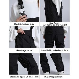 Custom <b>Womens</b> Snow <b>Bib</b> Pants Waterproof <b>Ski</b> Snowboard Wear 220g Polyester Adult Size - Product Image 5