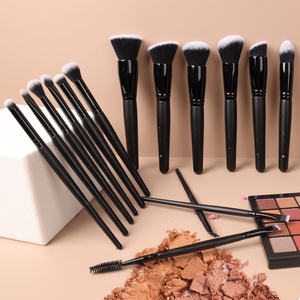 Set de Brochas de Maquillaje para Sombras de Ojos, Herramienta de Maquillaje Profesional, Marca Privada Personalizada, Negro Marrón, Set de 15 Brochas de Maquillaje - Product Image 3