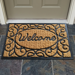 Tapis de porte en fibre de coco de haute qualité, grand format, antidérapant avec support en caoutchouc, design moderne, lavable en machine, logo personnalisé, Jucor Exports, pour extérieur - Product Image 3