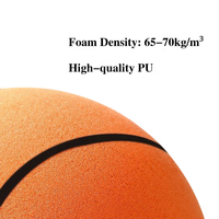 Ballon de basket anti-stress silencieux en mousse PU, logo personnalisé, coloré, 24 cm, jouet pour soulager le stress