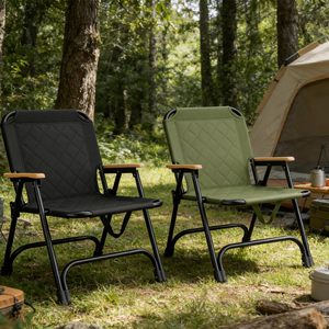 Outdoor Light Weight Cotton Padded Aluminium Portable Beach Foldable <b>Stool</b> Camping Ground Chair - Product Image 4