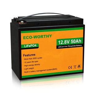 Station d'alimentation portable au lithium-ion Eco-worthy Price 12V 50Ah, stockage d'énergie solaire, batterie LifePO4 100Ah - Product Image 1