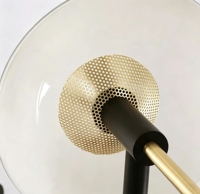 Lampe suspendue en verre semi-circulaire moderne minimaliste personnalisée, LED à intensité variable, lustre pour hôtel, villa, salon, décoration