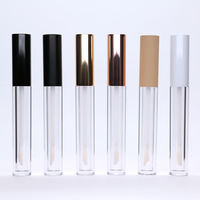 Tubes de brillant à lèvres en plastique en gros, pas chers, 5,3 ml, transparents, imprimés, avec bouchon à vis, logo personnalisé, promotionnels, pour maquillage
