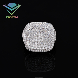 Hip Hop Jewelry Luxury 18K Gold Plated 925 <b>Sterling</b> <b>Silver</b> Iced Out VVS D Color Moissanite Diamond <b>Rings</b> for <b>Men</b> Women Party - Product Image 1