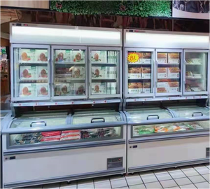 Réfrigérateur commercial à double affichage de température, vente chaude, réfrigérateur-congélateur combiné vertical pour les boissons et la viande des magasins de proximité - Product Image 1