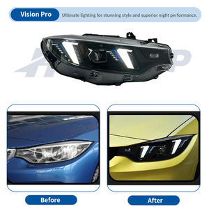 Faros Delanteros HETOP F32 2013-2019, Doble Color, Ojo de Serpiente, Plug and Play, Luces para Auto Serie 4 F80 F82, Amarillo y Blanco, 435i <span class=keywords><strong>440i</strong></span> para <span class=keywords><strong>BMW</strong></span> - Product Image 2