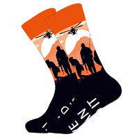 Nouveau jeu guerre Jacquard chaussettes hommes haute qualité coton décontracté mode chaussettes coloré nouveauté drôle chaussettes