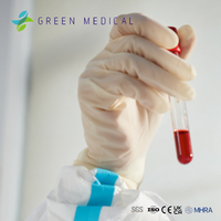 Gants d'examen en latex verts anti-coupures, jetables, sans poudre, non stériles, pour usage en laboratoire