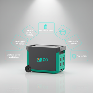 Generador Solar <span class=keywords><strong>Meco</strong></span> de 3.6 kWh, Estación de Energía Portátil de 2200 Vatios, Generador Lifepo4 Portátil de 3600 Wh con Panel Solar - Product Image 1