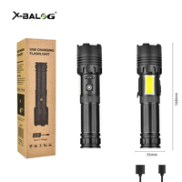 Lampe torche LED tactique portable rechargeable USB-C avec zoom pour extérieur