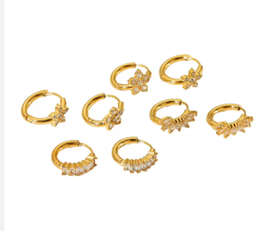 ต่างหูห่วงดีไซน์เรียบง่าย ชุบทอง 18K สแตนเลสกันน้ำ ไม่ลอก ไม่ซีดจาง ขายส่งจำนวนมาก - Product Image 1