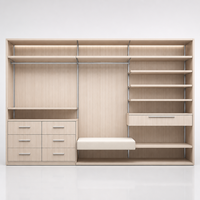 Ensemble de meubles de chambre à coucher de luxe pour chambre principale et hôtel avec armoire, commode, rangement, lit king size, design moderne