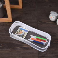 Étui à crayons personnalisé en PVC transparent résistant à l'eau, grande capacité, multifonctionnel, sac de maquillage tendance pour les voyages
