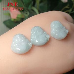 Mini sculpture de <span class=keywords><strong>Bouddha</strong></span> Maitreya de Feitsui du Myanmar, 19 * 20 mm, pendentifs pour enfants, accessoires <span class=keywords><strong>émeraude</strong></span>, vente en gros - Product Image 2