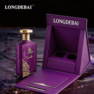 Wholesale Luxury Purple Perfume <b>Spray</b> <b>Bottle</b> Crimp <b>Empty</b> Zamac Cap 50ml Glass Perfume <b>Bottle</b> with Magnetic Handbag Box - Product Image 1