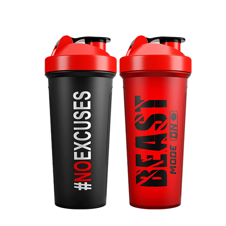 En gros gym fitness sport sans bpa en plastique épice logo personnalisé gym vide paillettes protéine shaker bouteille Avec Shake Ball