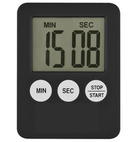 Layar LCD Digital Super Tipis Timer Dapur Persegi Penghitung Waktu Masak Alarm Magnet Jam Temporizador