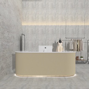 Comptoir de réception de <span class=keywords><strong>salon</strong></span> de beauté moderne, <span class=keywords><strong>design</strong></span> <span class=keywords><strong>italien</strong></span>, très vendu, incurvé, de luxe, pour spa et <span class=keywords><strong>salon</strong></span> de manucure, tailles personnalisées - Product Image 4