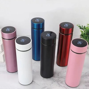 Biểu tượng tùy chỉnh 500ml chai nước bằng thép không gỉ với màn hình hiển thị nhiệt độ LED phong cách thiết kế hiện đại cho phòng tập thể dục thể thao sử dụng - Product Image 1