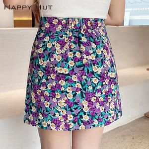 Jupe plissée taille haute à carreaux pour femme Happy Hut, grande taille, doublée, style moulant d'été N7564 - Product Image 3