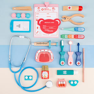 En bois Montessori Simulation Docteur Jouet Fille Jeu De <span class=keywords><strong>Rôle</strong></span> Infirmière Voir Un Médecin Ausculter Injection Médical Faire semblant Bilan De <span class=keywords><strong>Santé</strong></span> - Product Image 2