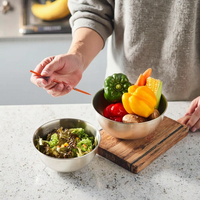 Ensemble de bols en métal à l'échelle coréenne multi-usages en acier inoxydable épaissi pour salade de batteur à oeufs nouilles Lamian cadeaux d'affaires
