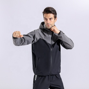 Traje de sauna de talla grande para parejas, ropa deportiva con cremallera, cárdigan con capucha, traje deportivo para correr, fitness, pérdida de grasa. - Product Image 3