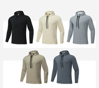 Hauts de sport personnalisés avec logo, pull molletonné d'hiver à manches longues, hauts de sport actifs en tricot gaufré, sweat à capuche de course avec poche kangourou