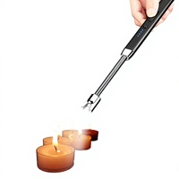 Mini briquet rechargeable avec lumière LED, recharge USB Type-C, briquet électrique portable, sans flamme pour bougies de cuisine