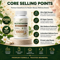 Complément végétalien OEM ODM, capsules de glutathion, capsules de L-glutathion liposomales originales, éclaircissement de la peau, soutien à l'éclat