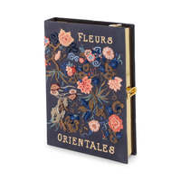 Livre pochette boîte à broderie sac à main imprimé doublure personnalisé fourre-tout en cuir femmes sac à main sac à bandoulière pochette de luxe brodé