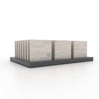 Présentoir personnalisé moderne et écologique pour carreaux de céramique, verre, pierre, marbre, quartz avec étagères métalliques pour salle d'exposition