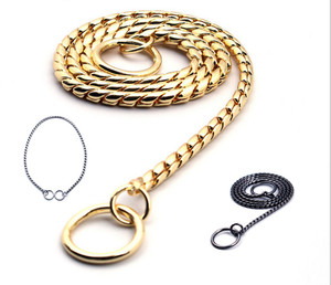Kingtale durable de luxe or collier pour animaux de compagnie montrer cuivre fin chien collier choke chaîne de serpent - Product Image 1