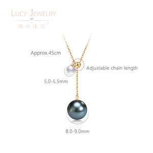 Collier pendentif en or rose 18 carats avec perles d'<span class=keywords><strong>Akoya</strong></span> et de Tahiti japonaises pour femmes-Vente en gros de colliers de perles - Product Image 2