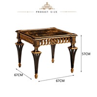 Table d'appoint en bois massif Yips LDF-0619, style chinoiserie, sculpture en résine, peinture à la main, motif paysage chinois, salon, chambre à coucher