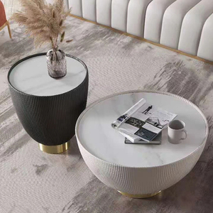Table basse scandinave moderne de luxe léger en forme de bol, en pierre, avec rangement durable et caractéristiques écologiques - Product Image 3