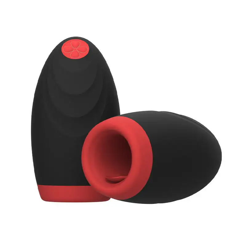 Copo de masturbação boca vermelha bomba recarregável silicone vibratório sexo oral masturbador masculino automático para homem