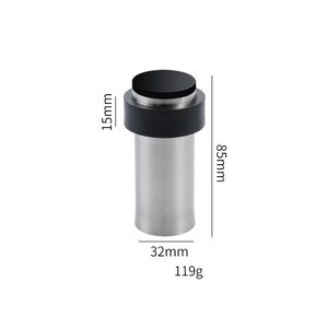 Tope de puerta de cabeza de goma de acero inoxidable anticolisión moderno duradero sin perforación BEEMIN cilíndrico montado en la pared BEEMIN - Product Image 5