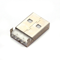 USB 2,0 macho tipo A USB PCB conector enchufe 180 grados SMT macho USB conectores 4 pines SMD